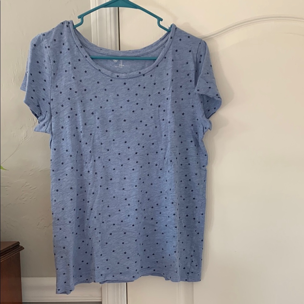 •Gap Blue Starry Short Sleeve Top•